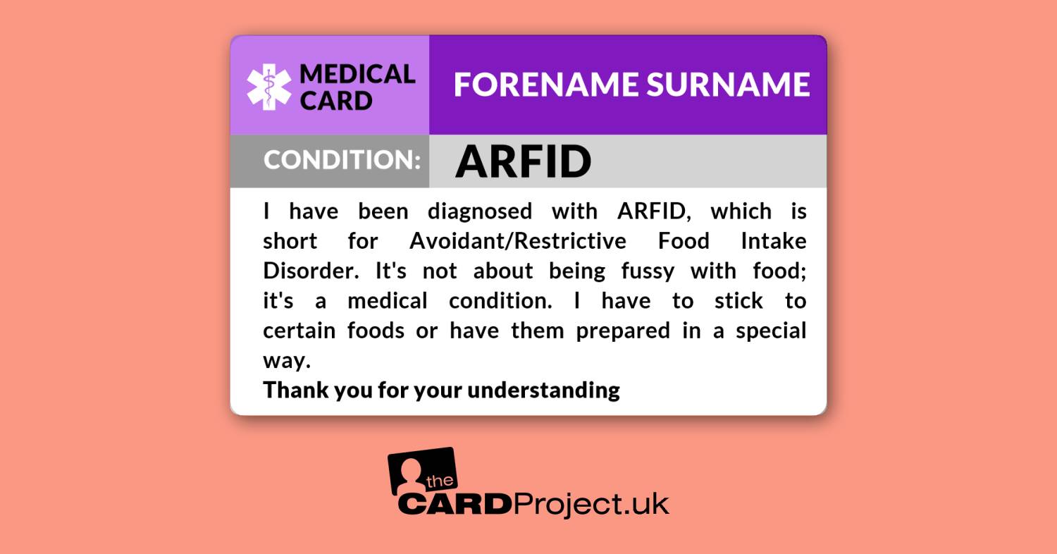 ARFID Medical ID Card  (FRONT)